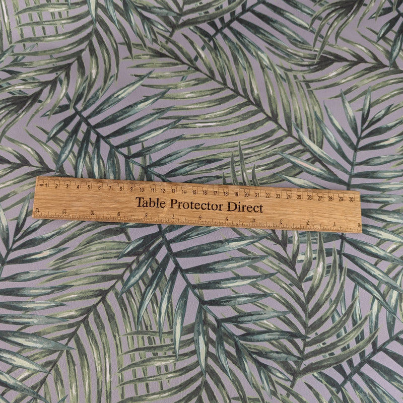 Palm Leaves Grey and Green Outdoor Waterproof Fabric UV Resistant 150cm wide