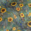 Sunflower Gustav Klimt Outdoor Waterproof Digital Fabric UV Resistant 150cm wide