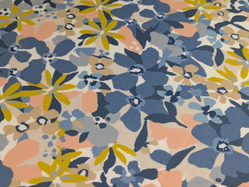 Clementine Denim Blue Matt Oilcloth Tablecloth