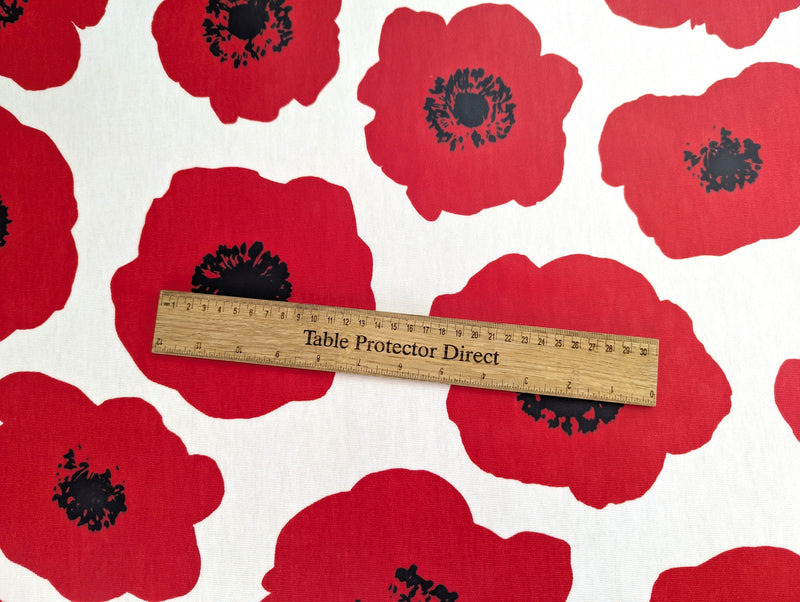 Malmo Red Poppy Matt Oilcloth Tablecloth by I-Liv SMD