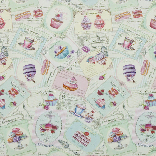 Patisserie PVC Vinyl Tablecloth 20 Metres Roll - Warehouse Clearance