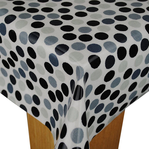 Petit Pois Dotty Charcoal Oilcloth Tablecloth