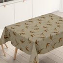 Pheasants Cotton Oilcloth Tablecloth Matte Finish