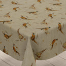Pheasants Cotton Oilcloth Tablecloth Matte Finish