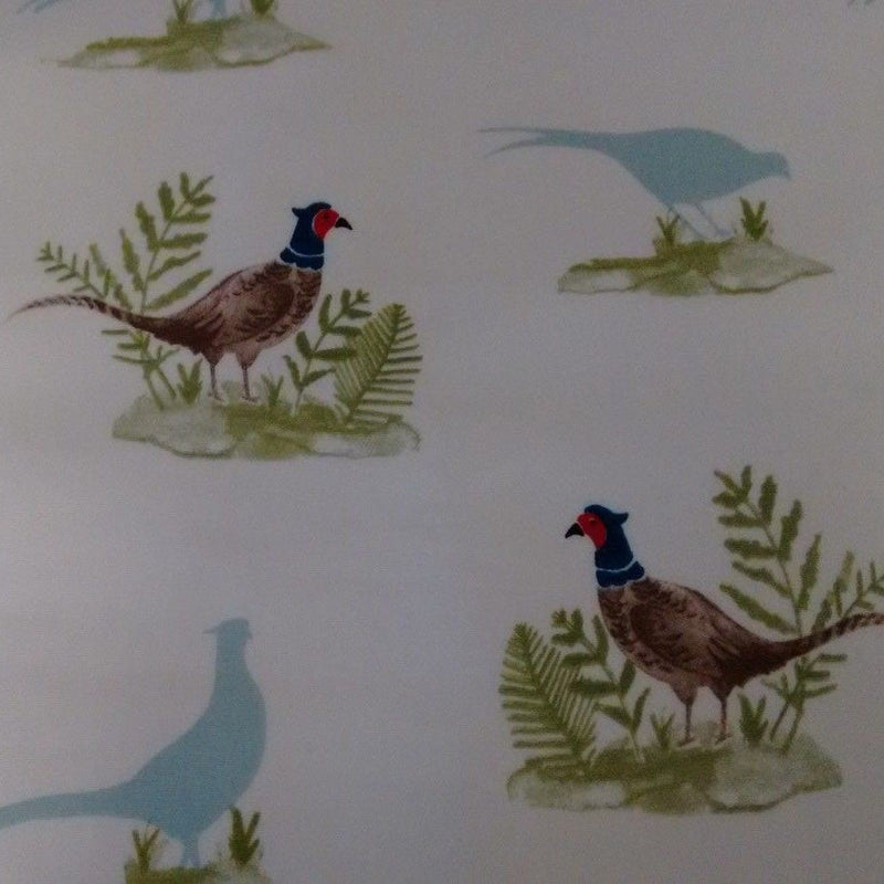 Pheasants Cream Natural Oilcloth Tablecloth