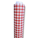 Red Small Check Gingham PVC Tablecloth 20 Metres Roll x 140cm