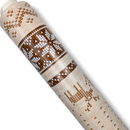 Christmas Reindeer Fairisle Brown PVC Vinyl Tablecloth 140cm x 20 Metres Roll