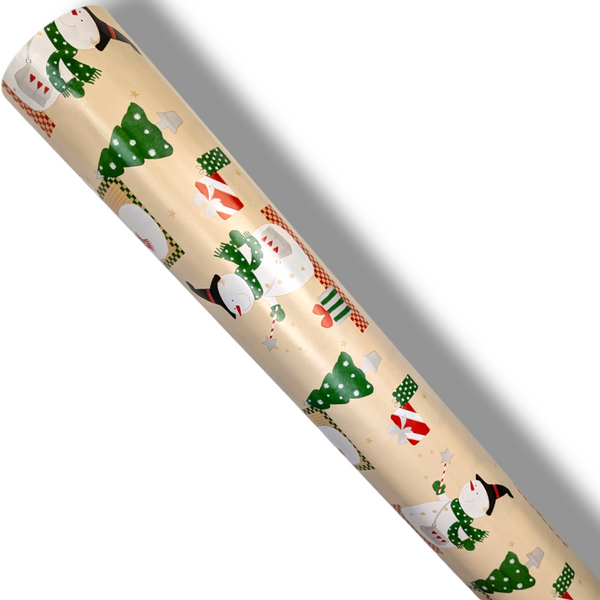 Frosty Snowman Gifts PVC Vinyl Tablecloth 140cm x 20 Metres Roll