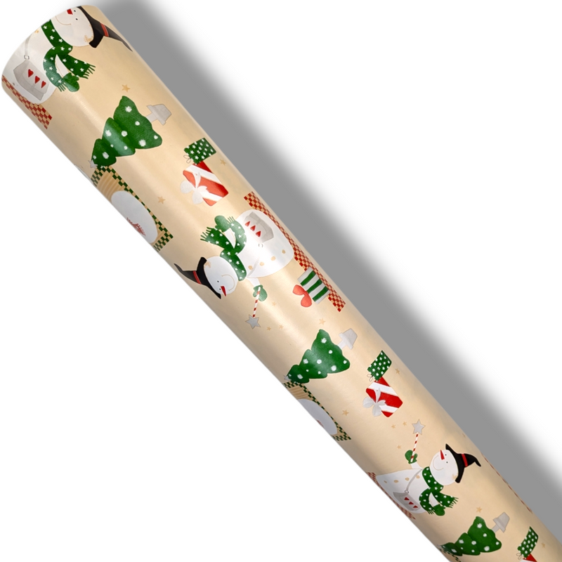 Frosty Snowman Gifts PVC Vinyl Tablecloth 140cm x 20 Metres Roll
