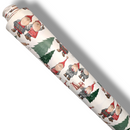 Santa's Gnomes White PVC Vinyl Tablecloth 140cm x 20 Metres Roll