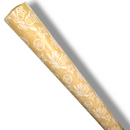 Christmas Bells and Decorations Gold Ochre PVC Vinyl Tablecloth 20 Metres x 140cm