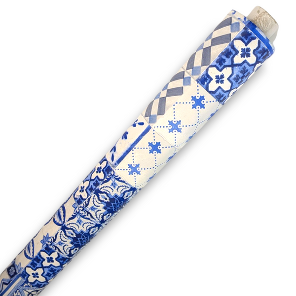 Moroccan Tiles Blue Vinyl Tablecloth Roll 20 Metres x 140cm Full Roll