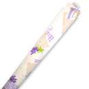 Purple Lavender Hearts and Gingham Squares on Beige Wood Effect Vinyl Tablecloth Roll 20 Metres x 140cm Full Roll