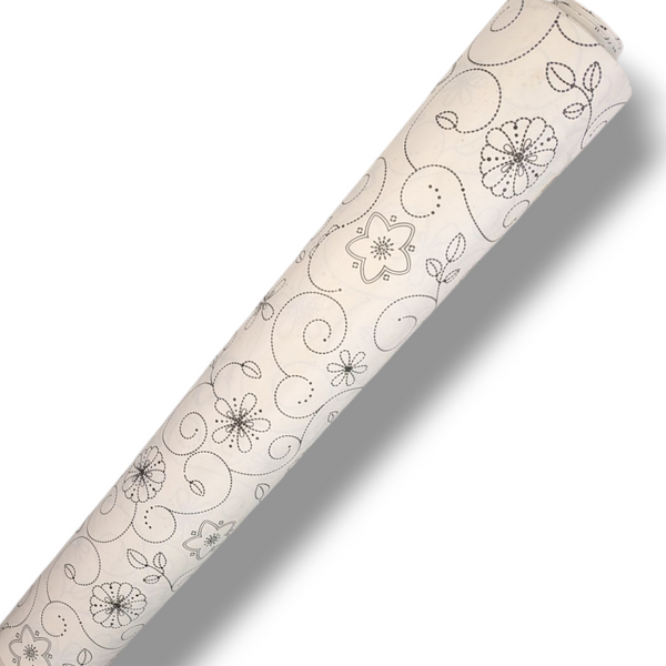 Dotted Flowers Vinyl Tablecloth Roll 20 Metres x 140cm Full Roll
