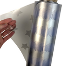 Stars on Clear Vinyl Tablecloth Roll 20 Metres x 140cm Full Roll