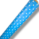 Blue Polka Dot Vinyl Tablecloth Roll 20 Metres x 140cm Full Roll