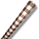 Brown Gingham Vinyl Tablecloth Roll 20 Metres x 140cm Full Roll
