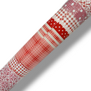 Red Lace Spots Vinyl Tablecloth 15.9 Metres x 140cm Warehouse Clearance