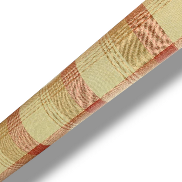 Red Brown Check Vinyl Tablecloth 19.8 Metres x 140cm Warehouse Clearance