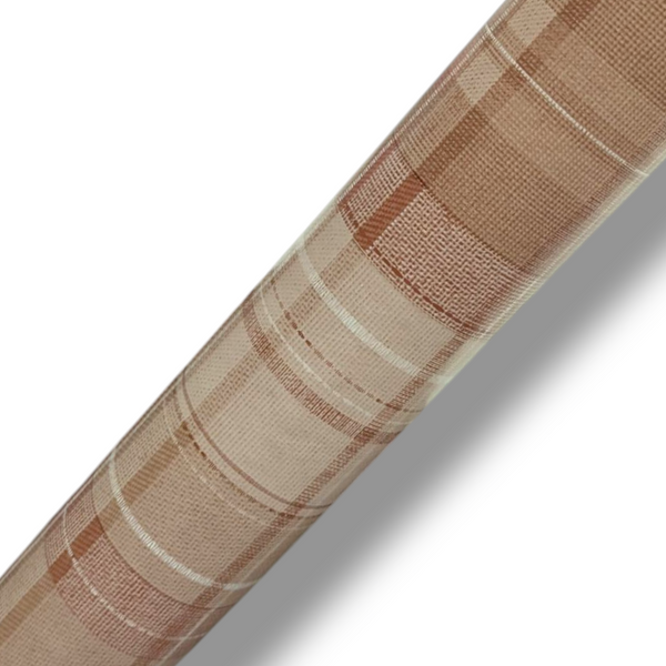 Brown Check Vinyl Tablecloth 17.8 Metres x 140cm - Warehouse Clearance