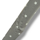 Grey White Stars Vinyl Tablecloth 20 Metres x 140cm - Warehouse Clearance