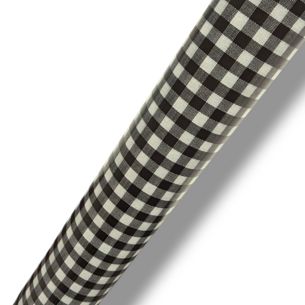 Black Bistro Gingham Vinyl Tablecloth 20 Metres x 140cm - Warehouse Clearance