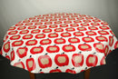 Pomme on White Oilcloth Tablecloth