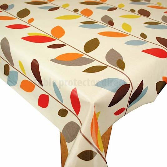 Prestigious Leaves Olive Multi Oilcloth Tablecloth