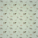 Prestigious Pasture Farm Animals Eggshell Cotton Oilcloth Tablecloth