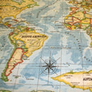 Prestigious World Atlas Azure Blue Oilcloth Tablecloth