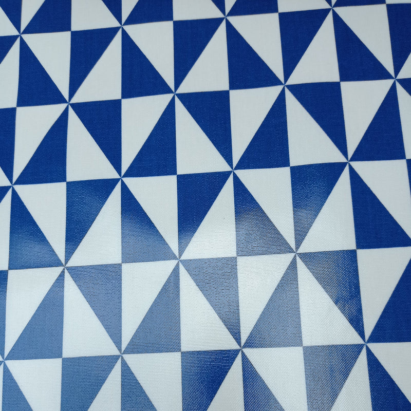 Prestigious Zodiac Triangles Cobalt Blue Oilcloth Tablecloth