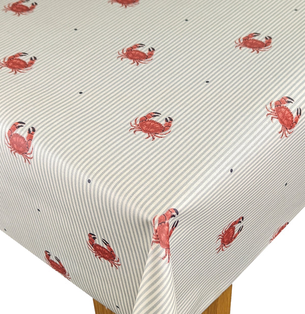 Rockpool Crabs Red Matt Oilcloth Tablecloth