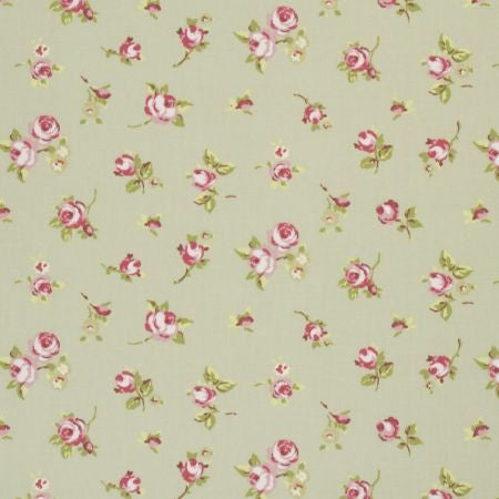 Rosebud Sage Green Oilcloth Sold by the Metre