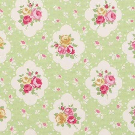 Rosetta Green Oilcloth Tablecloth