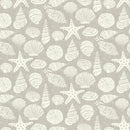Seashells Grey Oilcloth Tablecloth