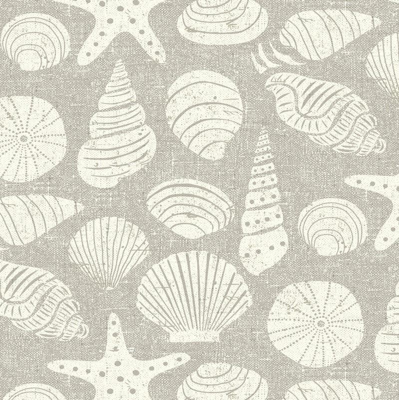 Seashells Grey Oilcloth Tablecloth