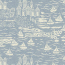Seaside Town Delft Blue Oilcloth Tablecloth