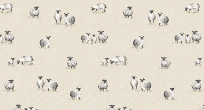 Sheepy Sheep Natural Dotty Oilcloth Tablecloth