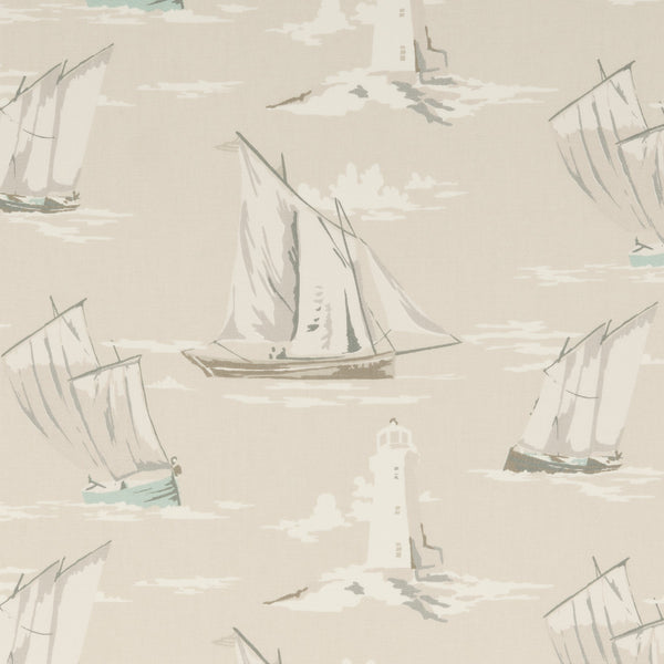 Skipper Cream Surf Oilcloth Tablecloth by Clarke and Clarke