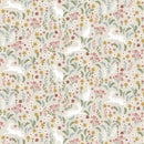 Spring Bunny Floral Oilcloth Tablecloth