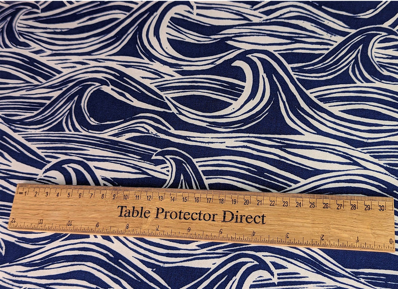 Surf Navy Blue Oilcloth Sold by the Metre