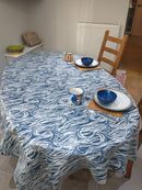 Surf Navy Oilcloth Tablecloth
