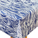 Square PVC Tablecloth Clarke and Clarke Surf Navy Oilcloth 132cm