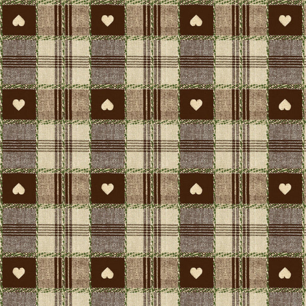 Sweetheart Check Brown  PVC Vinyl Wipe Clean Tablecloth 240cm x 140cm- Warehouse Clearance