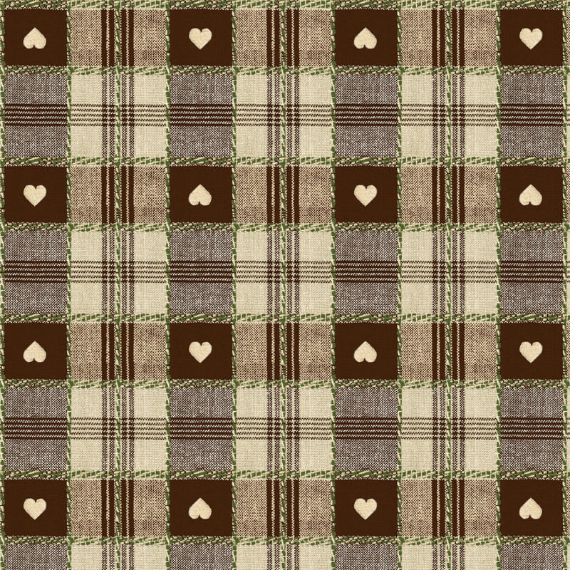 Sweetheart Check Brown  PVC Vinyl Wipe Clean Tablecloth 240cm x 140cm- Warehouse Clearance