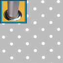 Extra Wide Silver Grey Polka Dot Tablecloth with Parasol Hole Wipe Clean Outdoor Tablecloth Vinyl PVC Square 180cm x 180cm