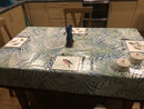 Clarke and Clarke Palmero Mineral Teal Oilcloth Tablecloth