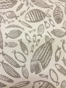 Trawler Fish Grey Oilcloth Tablecloth