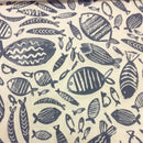 Trawler Fish Navy Oilcloth Tablecloth