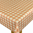 Gingham Check Burnt Orange Cotton Oilcloth Tablecloth
